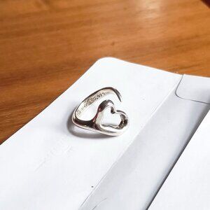 TIFFANY & CO Elsa Peretti Sterling Silver Open Heart RING Size 5